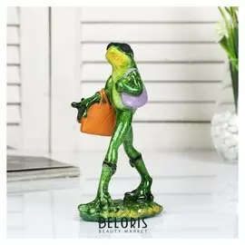 Сувенир полистоун лак "Лягуха-модница" 19х8х10 см
