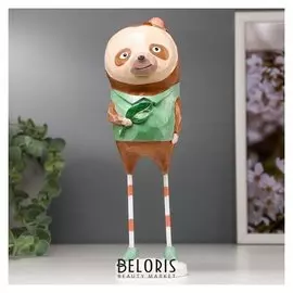 Сувенир полистоун "Лемур с листочком, на длинных ножках" 24х6,5х6 см