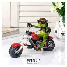 Сувенир полистоун "Лягушка байкер" 21см