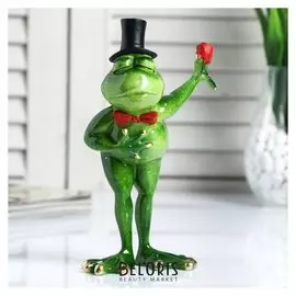 Сувенир полистоун "Лягушка фокусник" 19х12 см