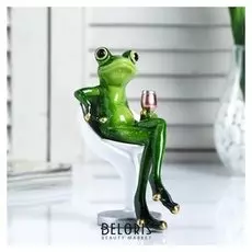 Сувенир полистоун "Лягушка релакс в кресле" 15х11 см