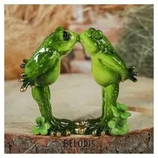 Сувенир полистоун "Лягушки целуются" 16х16 см