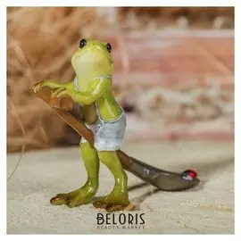 Сувенир полистоун "Лягушонок с лопатой" 8,5х3,5х7,5 см