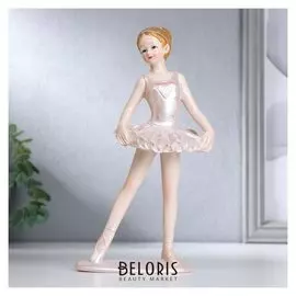 Сувенир полистоун "Маленькая балерина в перламутро-розовой пачке" 21х6,5х10 см