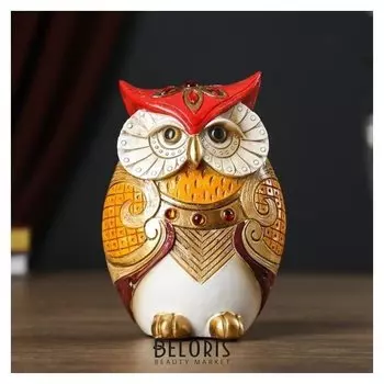 Сувенир полистоун "Маленький филин с рубинами" 14,4х6,5х10 см