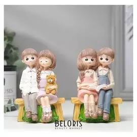 Сувенир полистоун "Малыши на скамеечке" 10,5х7,5х5 см