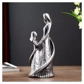 Сувенир полистоун "Мать и дочь" чернённое серебро 22,5х9х7,8 см