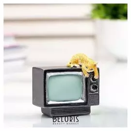 Сувенир полистоун миниатюра "Котёнок на телевизоре" 6х6х6,5 см