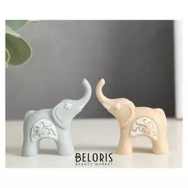 Сувенир полистоун "Миниатюрный слоник с клевером" 3,8х3,7х1,2 см