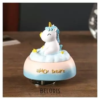 Сувенир полистоун музыка "Единорожка в облаках" 12,5х10,5х9 см