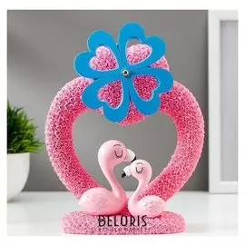 Сувенир полистоун музыка "Фламинго у сердца" 19,6х15,5х7,5 см