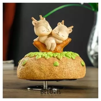 Сувенир полистоун музыка "Малыши-олешки на лесной полянке" 11,5х10х9,3 см