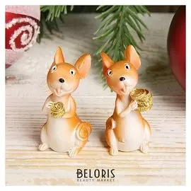 Сувенир полистоун "Мышонок-удивляка с монетками/купюрами" 4,5х2х2,5 см