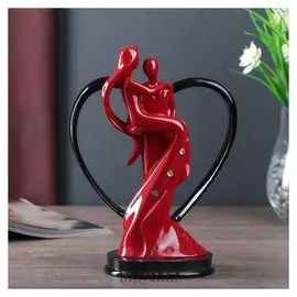 Сувенир полистоун нежность (Красно-чёрная) 20,5*15,5*8 см