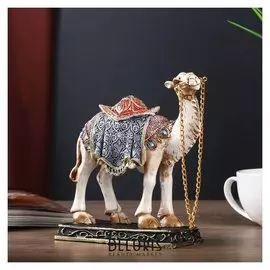 Сувенир полистоун "Песочный верблюд в ажурной накидке" 16,5х15,7х5,7 см