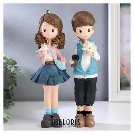 Сувенир полистоун "Подросток в джинсовом наряде" 28х7,3х5,5 см