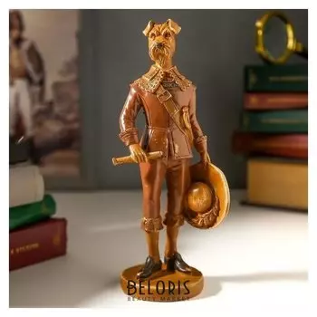 Сувенир полистоун "Пёс мушкетёр" под дерево 21х8х9 см