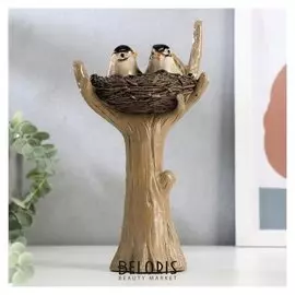 Сувенир полистоун "Птенцы в гнезде" 23х13х9 см