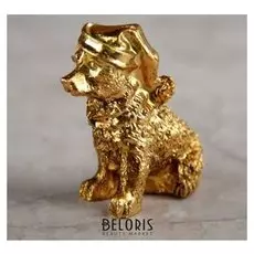 Сувенир полистоун "Щеночек в шляпке" золото 3,5х2,5х2 см