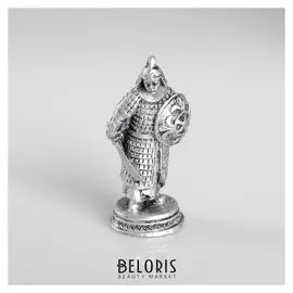 Сувенир полистоун "Солдат с мечом", серебряный