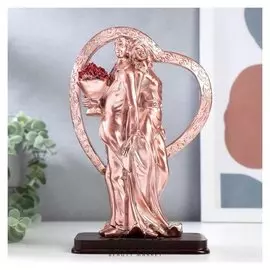 Сувенир полистоун "Свидание у сердца" золото с красным 22х14х10 см