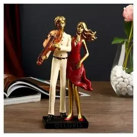 Сувенир полистоун "Влюблённая парочка - музыканты" 20х8х6 см