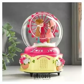 Сувенир полистоун водяной шар музыка "Дети - колесо обозрения" крутится 15,5х11х9,5см