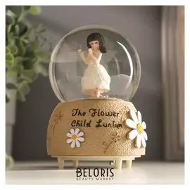 Сувенир полистоун водяной шар музыка "Малышка-музыкант" крутится 15,5х10х10 см