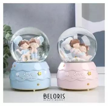 Сувенир полистоун водяной шар музыка, свет "Малыши с воздушными шариками" 12х8х8 см