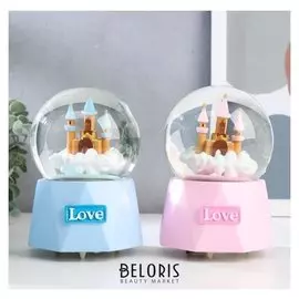 Сувенир полистоун водяной шар музыка "Замок в облаках" крутится 15х10х10 см