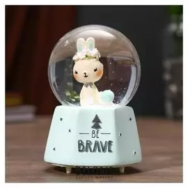 Сувенир полистоун водяной шар свет, музыка "Лесные зверята" 12х8х8 см