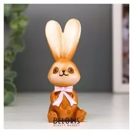 Сувенир полистоун "Зайчик с бантиком" 10,7х5х5 см