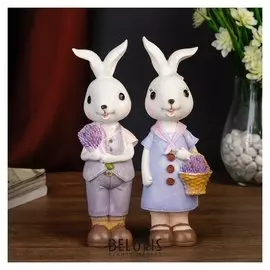 Сувенир полистоун "Зайка с лавандой" 22,5х6х8 см