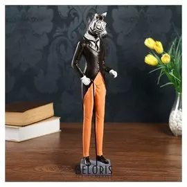 Сувенир полистоун "Зебра во фраке, с тростью" 39,5х10х8 см