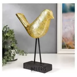 Сувенир полистоун "Золотая птица на длинных ножках" 29х21,5х6,3 см