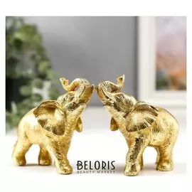 Сувенир полистоун "Золотой слонёнок" 10х10,5х4 см