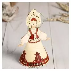 Сувенир «Русская красавица», 11.5 см, береста