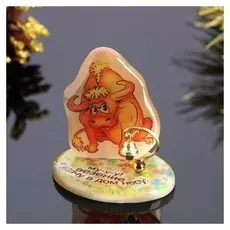 Сувенир с колокольчиком "Бык. везение", селенит