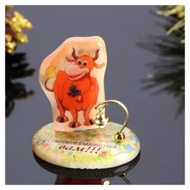 Сувенир с колокольчиком "Корова.семейного благополучия!", селенит