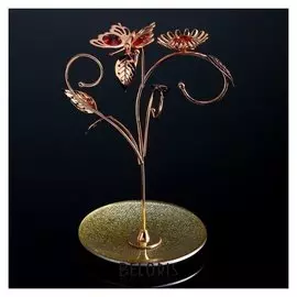 Сувенир с кристаллами Swarovski "Бабочка с подсолнухом" 22х15,6 см