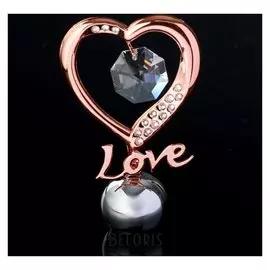 Сувенир с кристаллами Swarovski "Элегантное сердце Love" 8,3х5,1 см