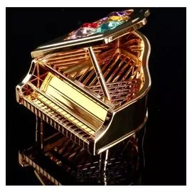 Сувенир с кристаллами Swarovski "Рояль" 7,1х6,8 см