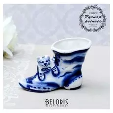 Сувенир «Сапог с котом», гжель