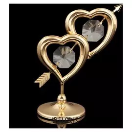 Сувенир «Сердца», 7×6×3 см, с кристаллами сваровски
