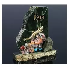 Сувенир-скол "Ящерица", с камнями, малый