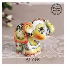 Сувенир «Слон тоша», 9х11см, гжель, цвет