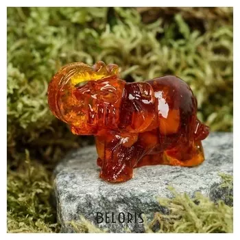 Сувенир "Слоник", янтарь