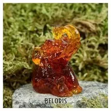 Сувенир "Слоник сидит", 5 см, янтарь