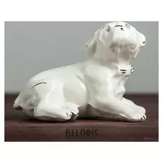 Сувенир "Собака бульдог" 9 см, белый