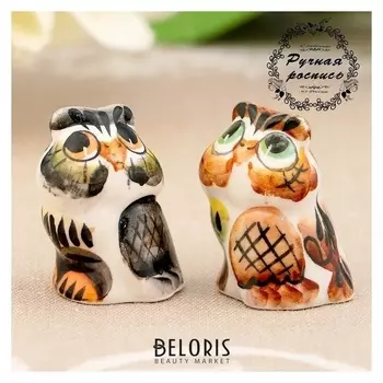 Сувенир «Сова», 3 см, цвет, гжель